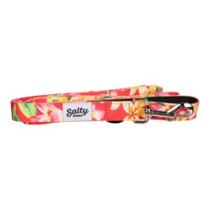 Salty Paws Dog Leash Pink Floral Flat