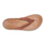 Olukai Nonohe Leather Sandals Cedarwood Golden Sand Top