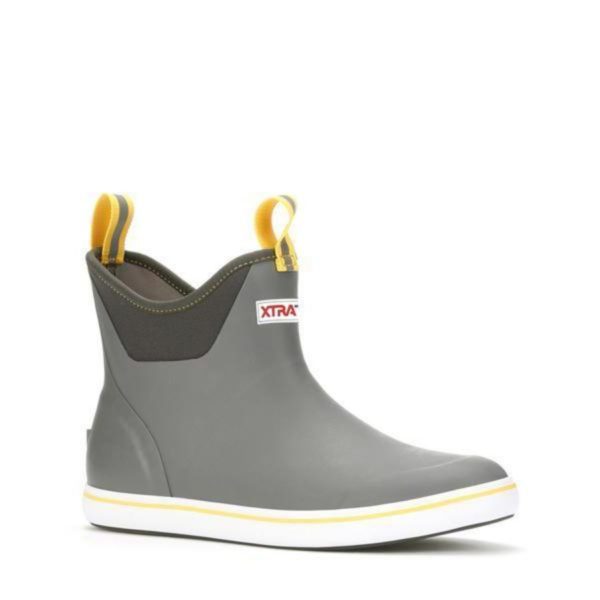 Xtratuf Mens 6in Ankle Deck Boot Gray Yellow Side