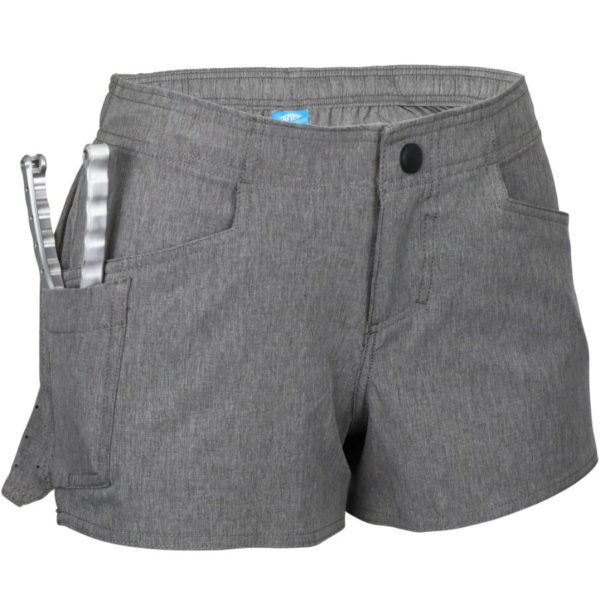 Aftco Microbyte Fishing Shorts Storm Heather Front Pliers