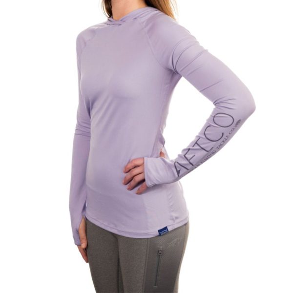 Aftco Samuari Long Sleeve Hoodie Womens Lilac Front Side