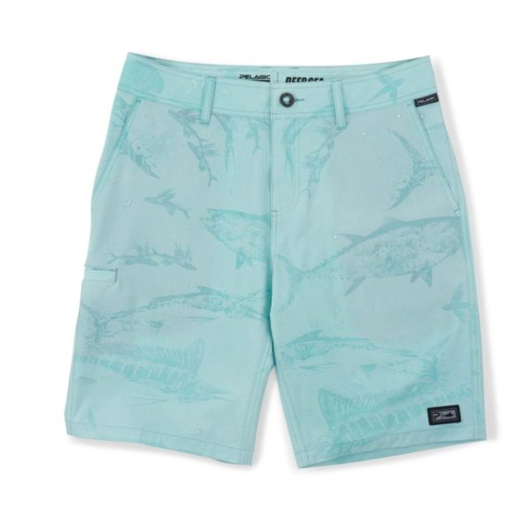 Pelagic Youth Deep Sea Hybrid Gyotaku Shorts Turquoise Pattern