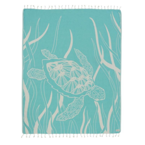 mint turtle towel